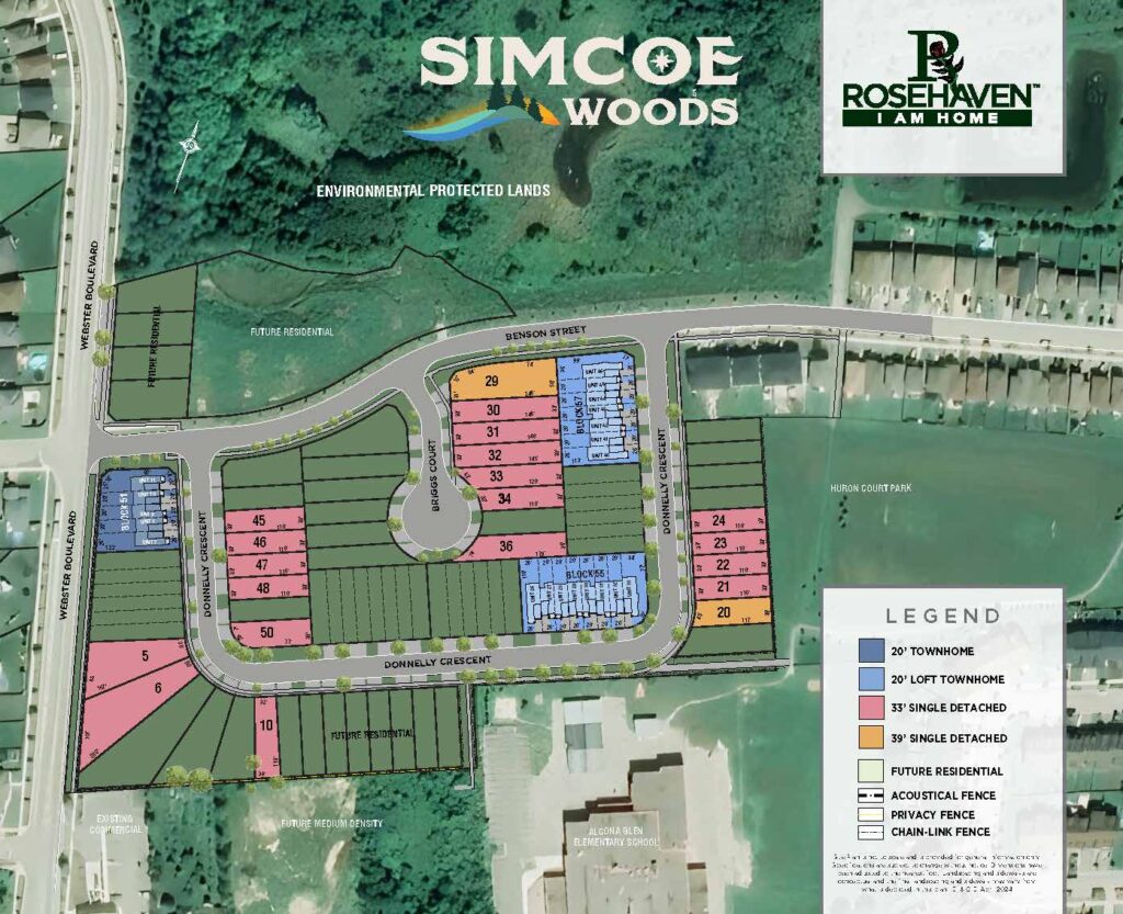 Site Plan - Simcoe Woods Innisfil by Rosehaven Homes